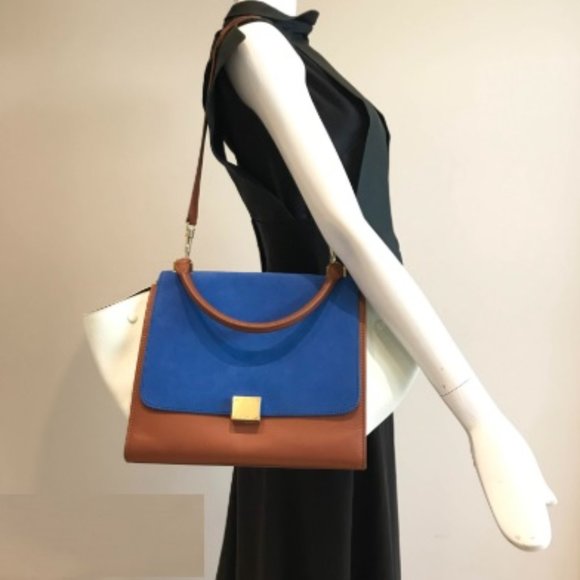 Authentic Celine Tri-coloured trapeze bag - Picture 4 of 16